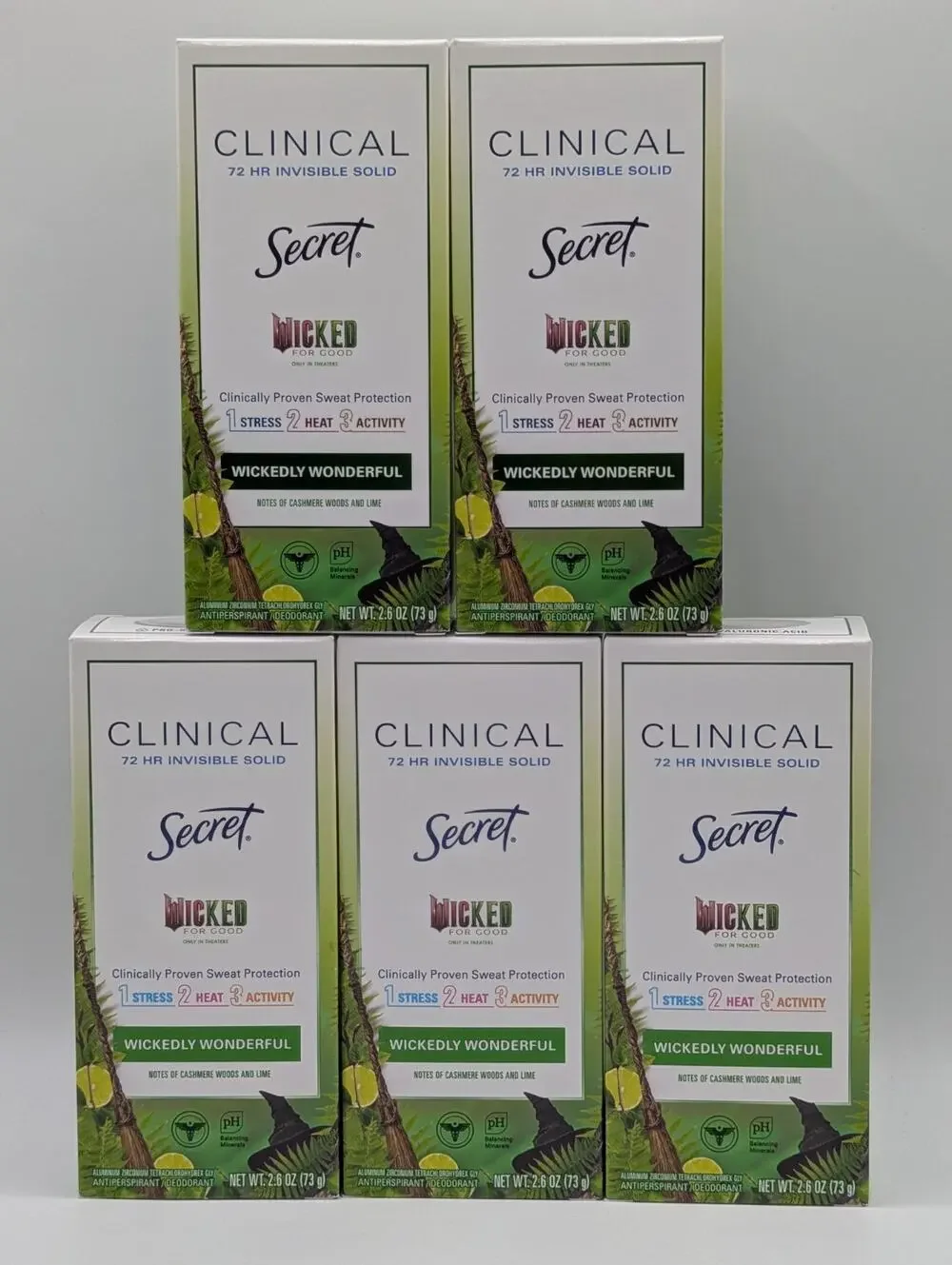 5x Secret Clinical Deodorant 72hr Solid Antiperspirant Wicked Wickedly Wonderful